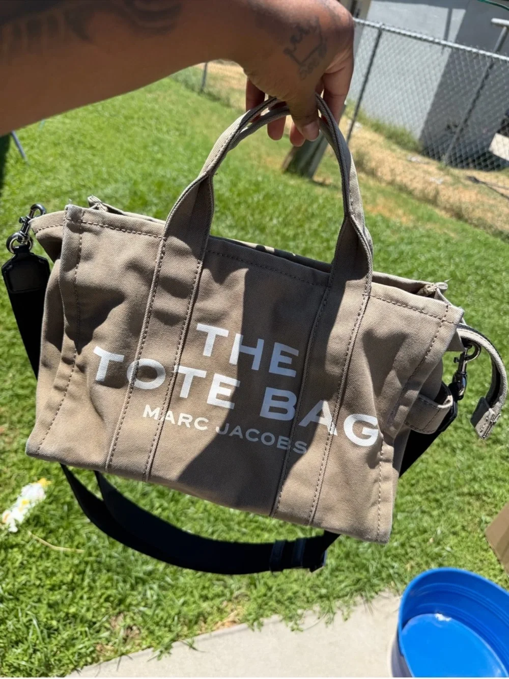 Marc Jacobs The Tote Bag Small Canvas Tote in Taupe